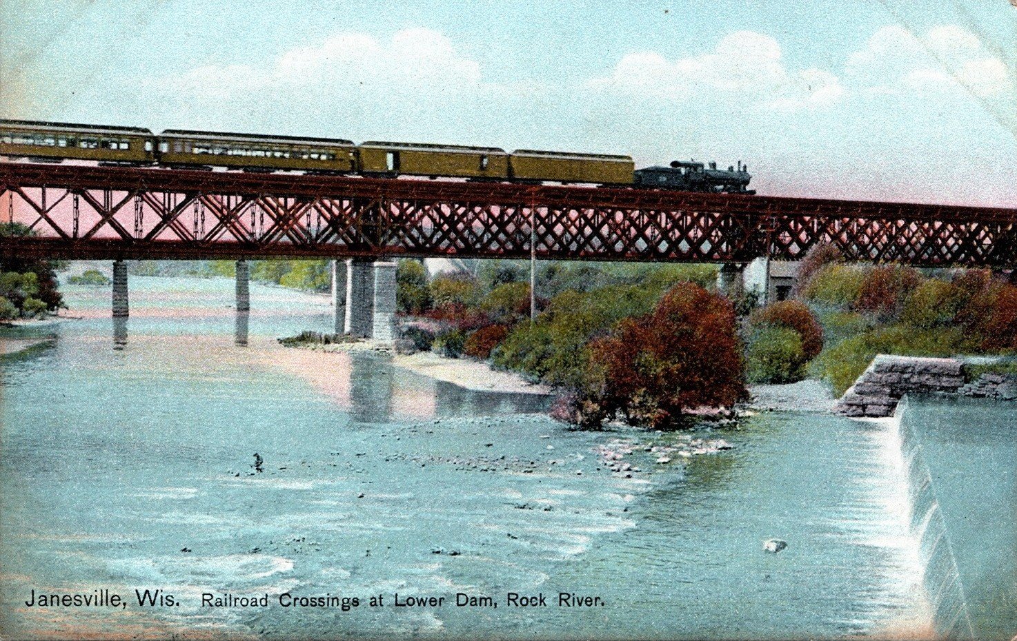 Historic postcard, showing bridge in double track (1907-present) configuration